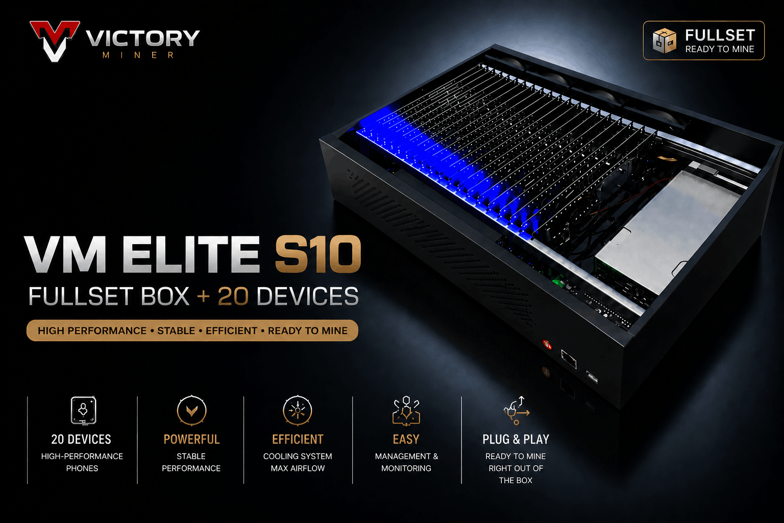 VM ELITE S10 FULLSET BOX + 20 DEVICES